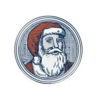 Santa Claus Father Christmas Vintage Etching vector