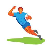 Rugby Player Running Ball WPA vector