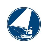 Sailing Yachting Circle Icon vector