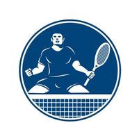 Tennis Player Racquet Fist Pump Icon vector