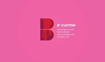 pink vector brand logo design ,editable curve and text