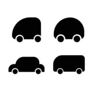 paquete de iconos de vector de coche de ciudad pequeña