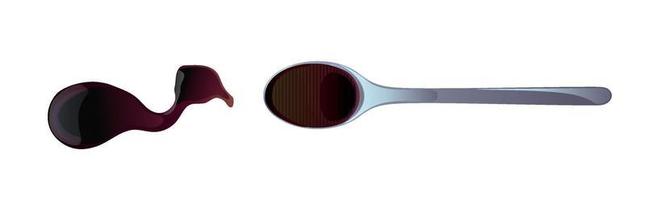 Soy asian sushi sauce in spoon. vector