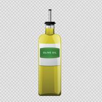 Olive oil glass bottle vector