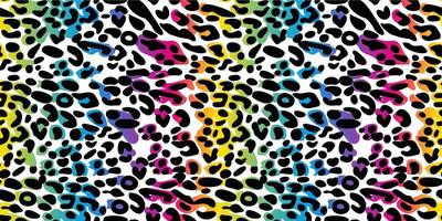 Rainbow leopard seamless pattern. vector