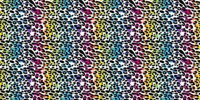 Rainbow leopard seamless pattern. vector