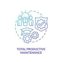 Total productive maintenance blue gradient icon. Machine industry. Lean manufacturing principle abstract idea thin line illustration. Isolated outline drawing. vector