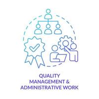 Quality management and administrative work blue gradient icon. Total productive maintenance abstract idea thin line illustration. Isolated outline drawing. vector