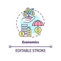 Economics concept icon. Resources allocation system. Social institution abstract idea thin line illustration. Isolated outline drawing. Editable stroke. vector