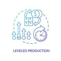 Leveled production blue gradient icon. Smoothing process. Machine industry. Lean manufacturing principle abstract idea thin line illustration. Isolated outline drawing. vector