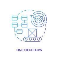 One piece flow blue gradient icon. Continuous production. Machine industry. Lean manufacturing principle abstract idea thin line illustration. Isolated outline drawing. vector