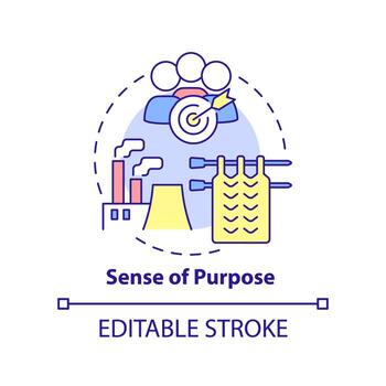 Sense of purpose concept icon. Goal and objective. Social institutions function abstract idea thin line illustration. Isolated outline drawing. Editable stroke. vector