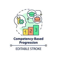 Competency based progression concept icon. Personalized school learning abstract idea thin line illustration. Isolated outline drawing. Editable stroke. vector