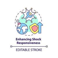 Enhancing shock responsiveness concept icon. Social protection activity abstract idea thin line illustration. Isolated outline drawing. Editable stroke. vector