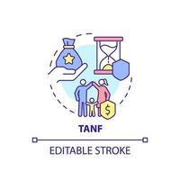 TANF concept icon. Temporary assistance for needy families. Government benefit abstract idea thin line illustration. Isolated outline drawing. Editable stroke. vector