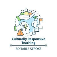 Culturally responsive teaching concept icon. Deal with traumatized students abstract idea thin line illustration. Isolated outline drawing. Editable stroke. vector