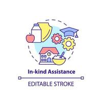 In kind assistance concept icon. School feeding and nutrition. Social assistance abstract idea thin line illustration. Isolated outline drawing. Editable stroke. vector