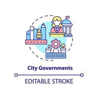 City governments concept icon. Municipal government. Institution example abstract idea thin line illustration. Isolated outline drawing. Editable stroke. vector