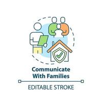 Communicate with families concept icon. Trauma informed teaching. Trend in education abstract idea thin line illustration. Isolated outline drawing. Editable stroke. vector