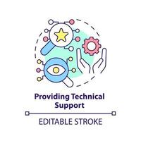 Providing technical support concept icon. Social protection activity abstract idea thin line illustration. Isolated outline drawing. Editable stroke. vector