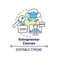 Entrepreneur courses concept icon. Business education. Online education trend abstract idea thin line illustration. Isolated outline drawing. Editable stroke. vector