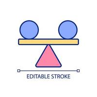 Reaching stability RGB color icon. Managing financial risks. Achieving stable life. Enhancing performance. Isolated vector illustration. Simple filled line drawing. Editable stroke.