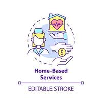 Home based services concept icon. Healthcare. Medical care service abstract idea thin line illustration. Isolated outline drawing. Editable stroke. vector
