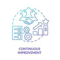 Continuous improvement blue gradient icon. Machine industry. Lean manufacturing principles abstract idea thin line illustration. Isolated outline drawing. vector