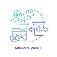 Minimize waste blue gradient icon. Eliminate and reduce losses. Purpose of lean manufacturing abstract idea thin line illustration. Isolated outline drawing. vector