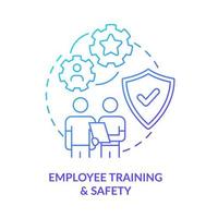 Employee training and safety blue gradient icon. Machine industry. Total productive maintenance abstract idea thin line illustration. Isolated outline drawing. vector