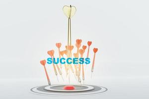 Darts target. Success Business Concept. Target hit in center by arrows, future technology Success Business Concept Target hit in center by arrow Darts target. Success Business Concept photo