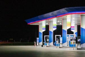 Petrol gas station at night photo