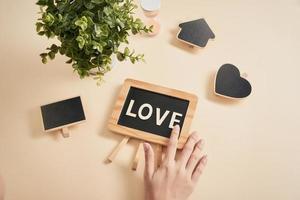 Love letters and mini blackboard photo