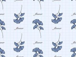 Flower cartoon character seamless pattern on blue background vector