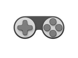 Minimalistic console game controller. Gray isolated icon on white background. 3D rendering. photo