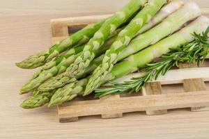 Raw asparagus dish photo