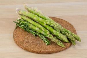 Raw asparagus dish photo