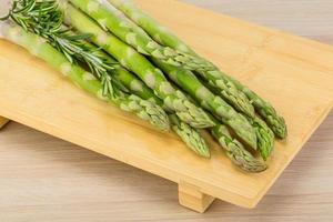 Raw asparagus dish photo