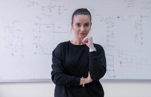 portrait of a young beautiful female student photo