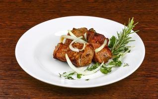 Shashlik  on plate photo