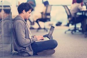 software developer working on the floor photo