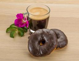 Chocolate donuts view photo