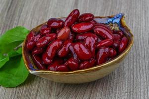 Kidney beans in a bowl on wooden background photo