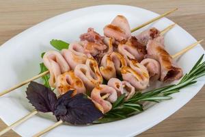 Grilled squid dish photo