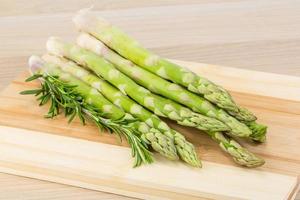 Raw asparagus dish photo