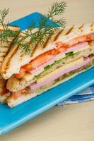 Club sandwich on wooden background photo