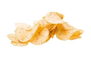 Potato chips on white photo