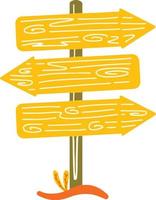 Fun Arrow Direction Sign Board Hand Drawn Summer Camp Illustration vector