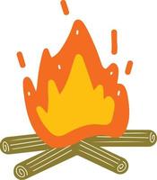 Fun Warm Campfire Hand Drawn Summer Camp Illustration vector