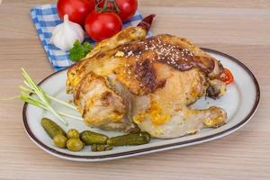 Grilled chicken dish view photo